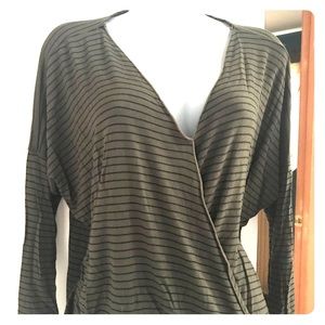 Green and black striped top